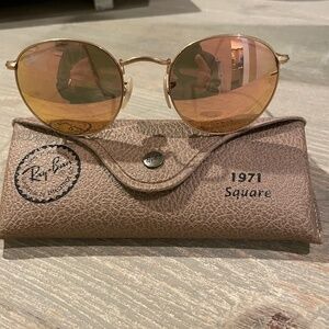 Ray Ban rose gold sunglasses with case